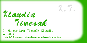 klaudia timcsak business card